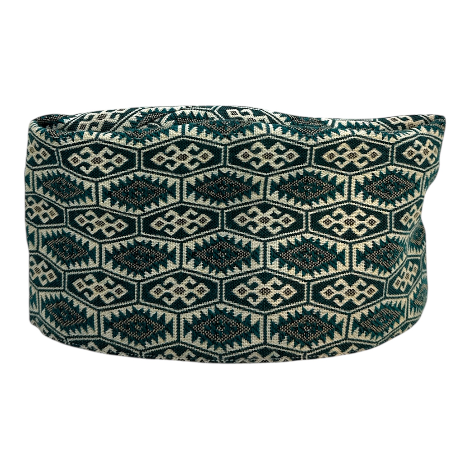 Dark Teal Geometric Topi